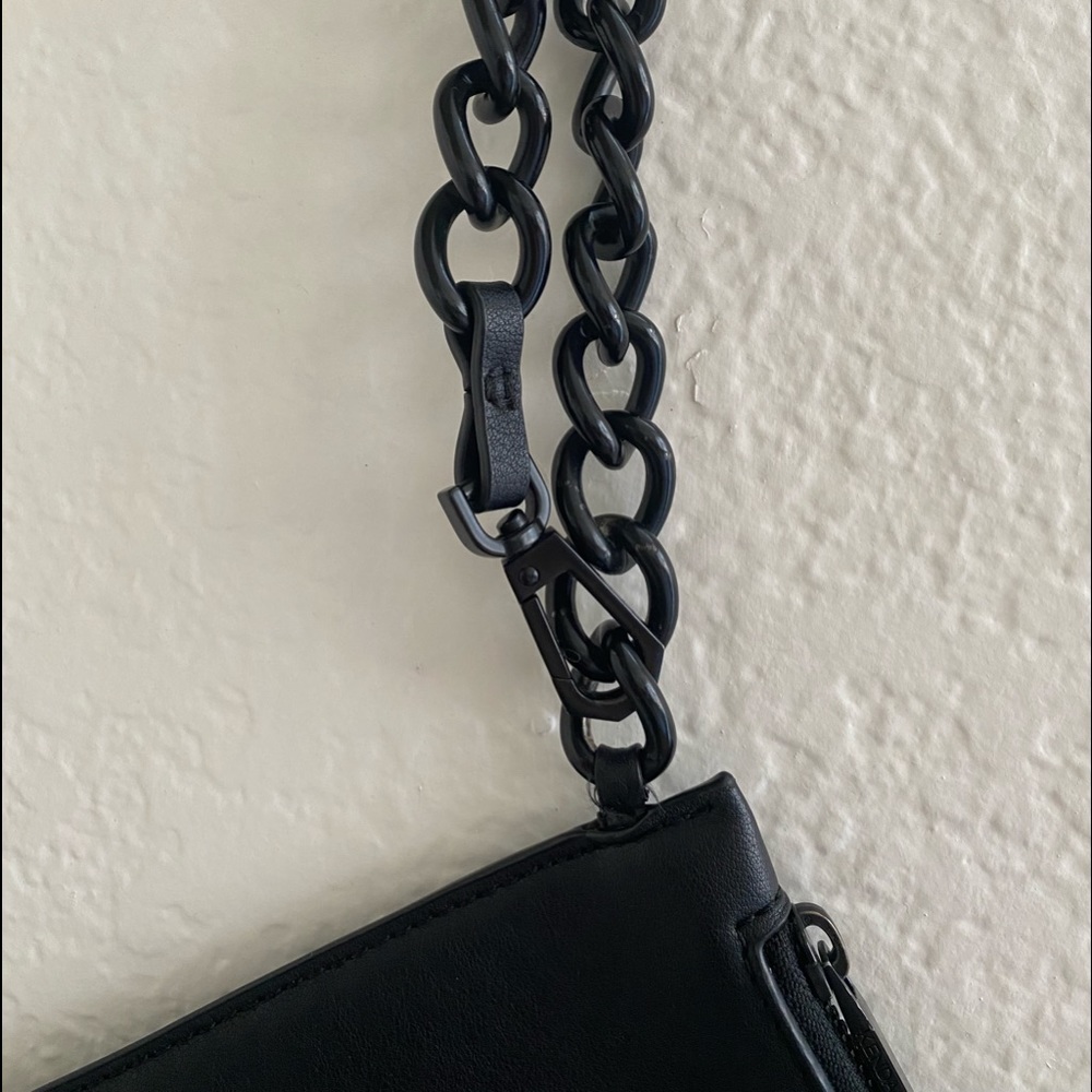 KENDALL+KYLIE Black Leather Chain Clutch - Picture 3 of 7